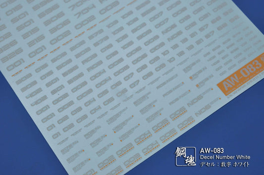 Decals für Zwei/Dreistellige Zahl (Weiss)