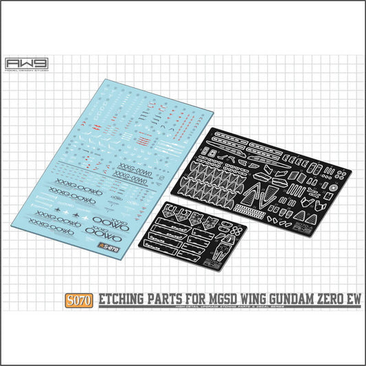 AW9 S70 Photo-Etched Detail-Up Parts with decal for MGSD WING GUNDAM ZERO EW