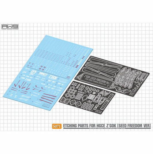 AW9 S71 Photo-Etched Detail-Up Parts with decal for HG 1-144 Z_Gok(SEED FREEDOM Ver.)