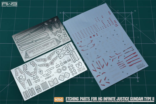 AW9 S64 Ätzteile mit Decals für HG 1/144 Infinite Justice Gundam Typ II