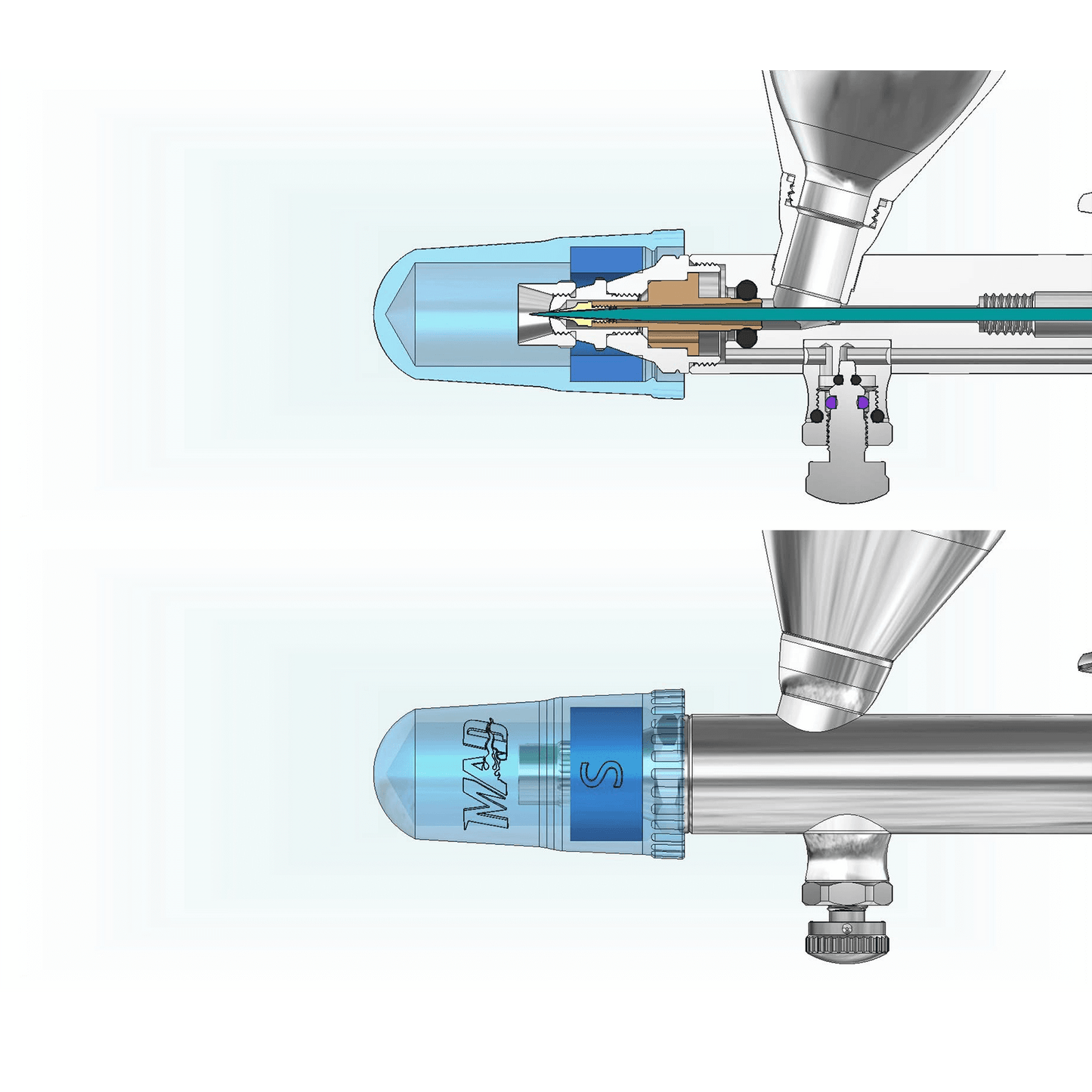 Kappen für Airbrush Back Flushing Reinigung (AC-002)