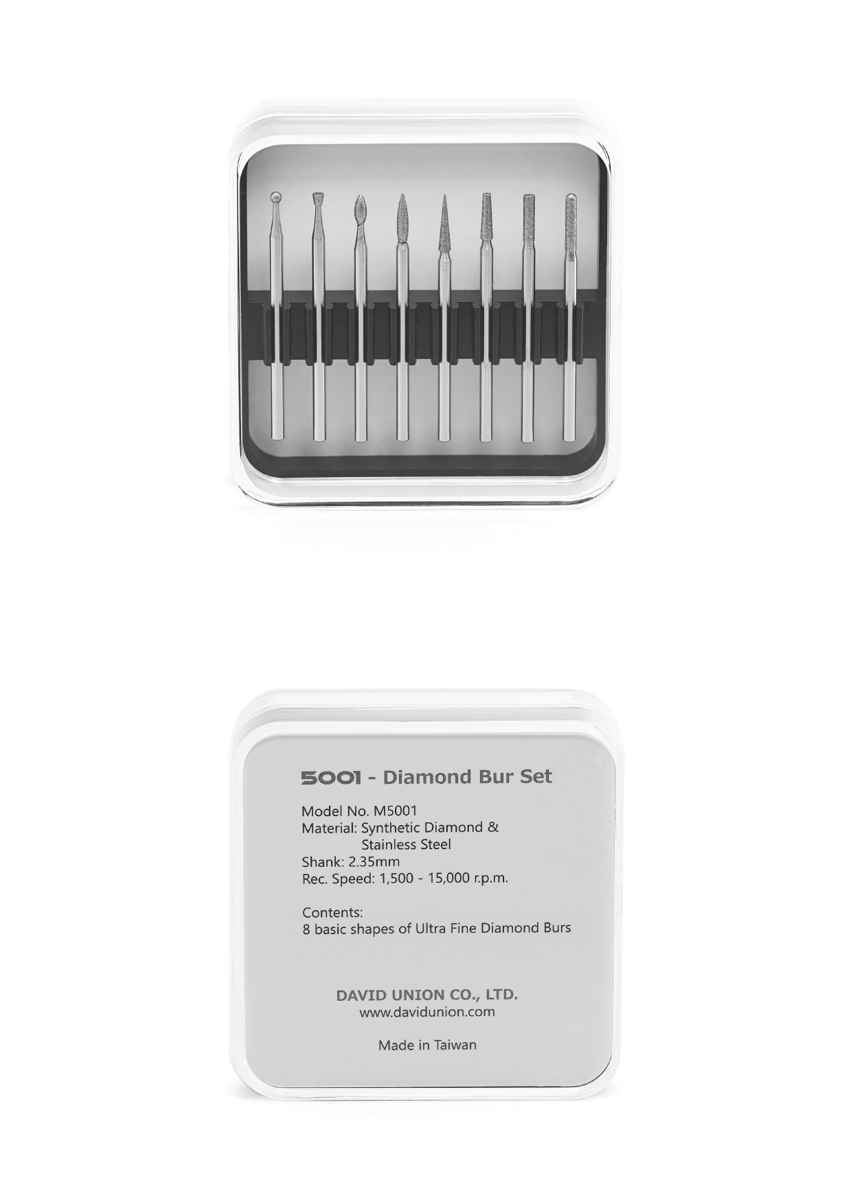 David Union M5001 Diamond Bur Set Ultrafine (8-piece)