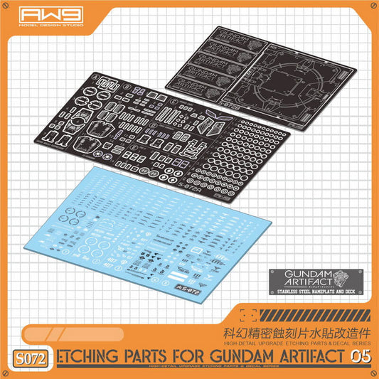 AW9 S72 Ätzteile mit Decals für Gundam Artifact 05
