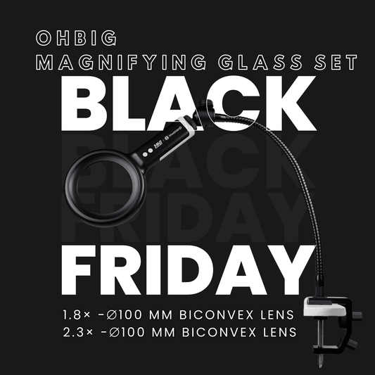 OHBIG Lupe in Laborqualität mit LED Beleuchtung (1.8x, 2.3x, 3.0x)