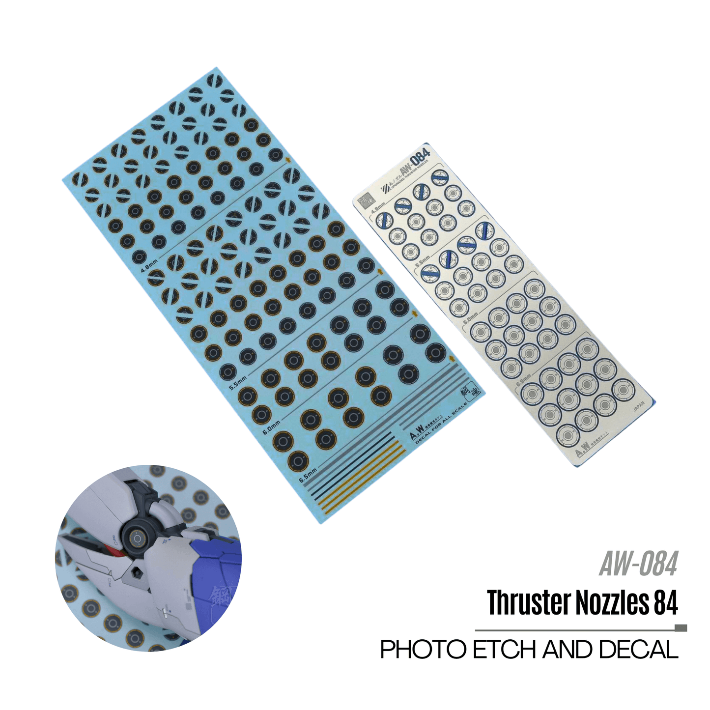 AW- Photo-Etched Thruster Nozzles with decals (Multi-Size)