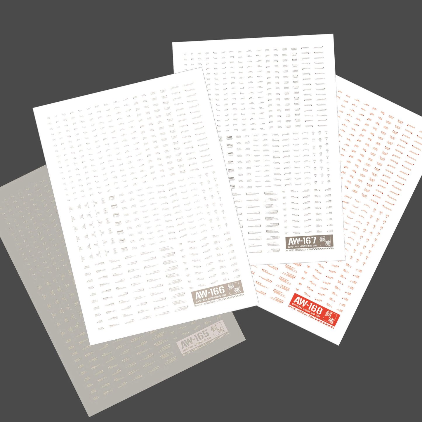 AW-165~AW-168: 1/144 & 1/100 Decals: System Markings 02