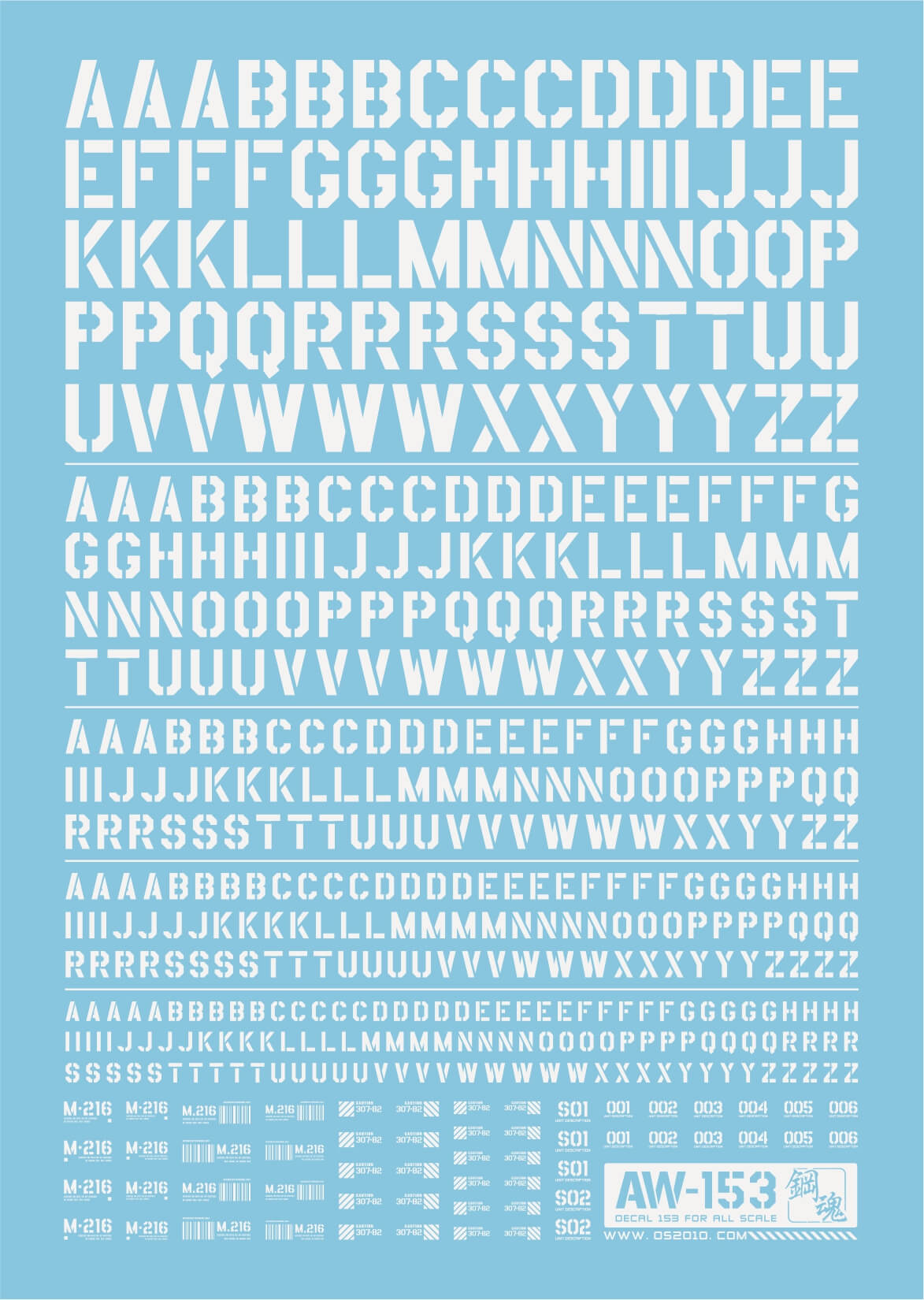 Letter Decals (Series 02) – Multi-Scale 1/144 & 1/100