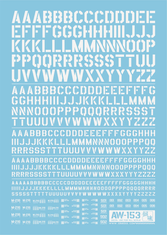 Letter Decals (Series 02) – Multi-Scale 1/144 & 1/100