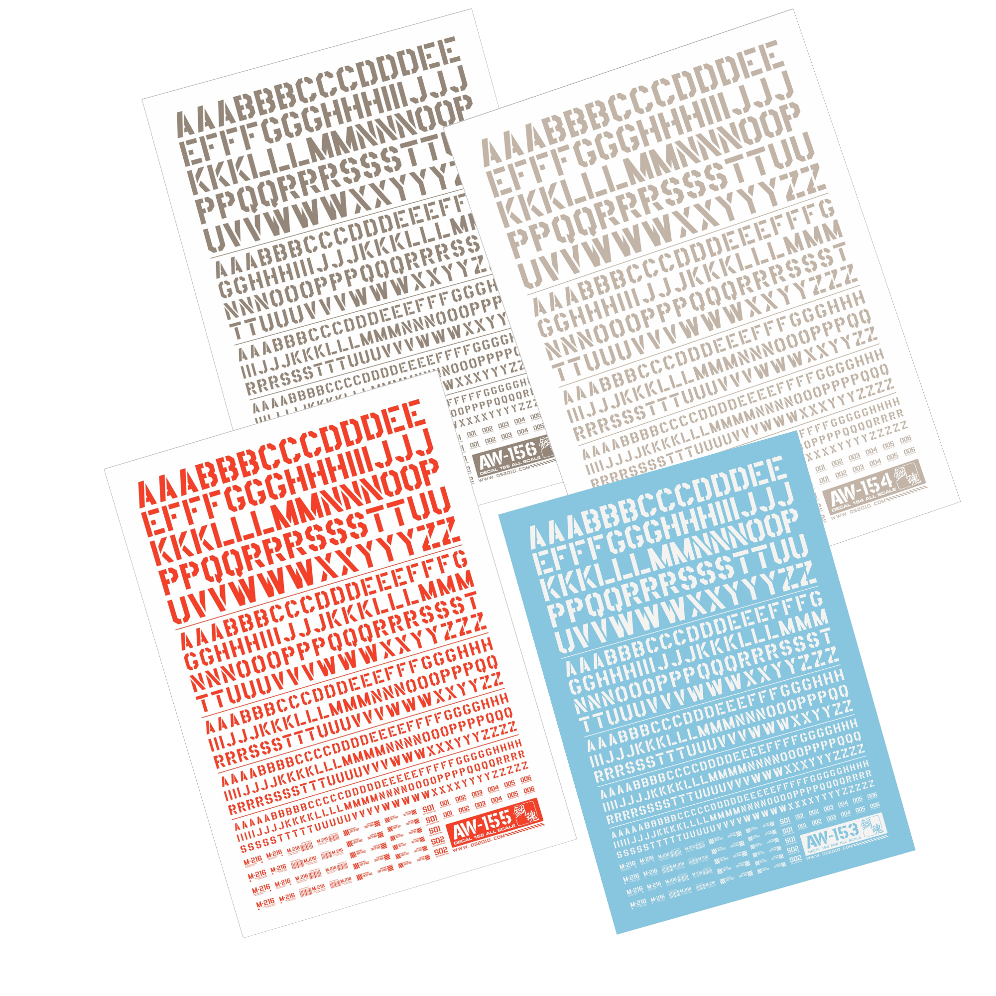 Letter Decals (Series 02) – Multi-Scale 1/144 & 1/100 – MADWORKS