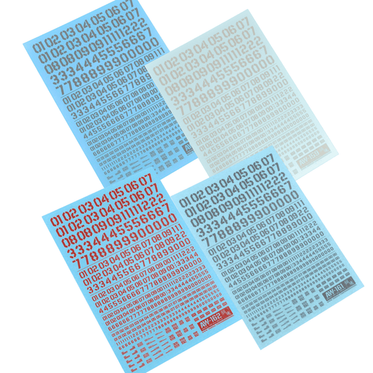 AW-Serie Waterslide Decals Zahlen Set (Stencil Style)