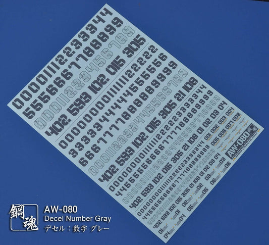 Decals für Zahlen (Grau)