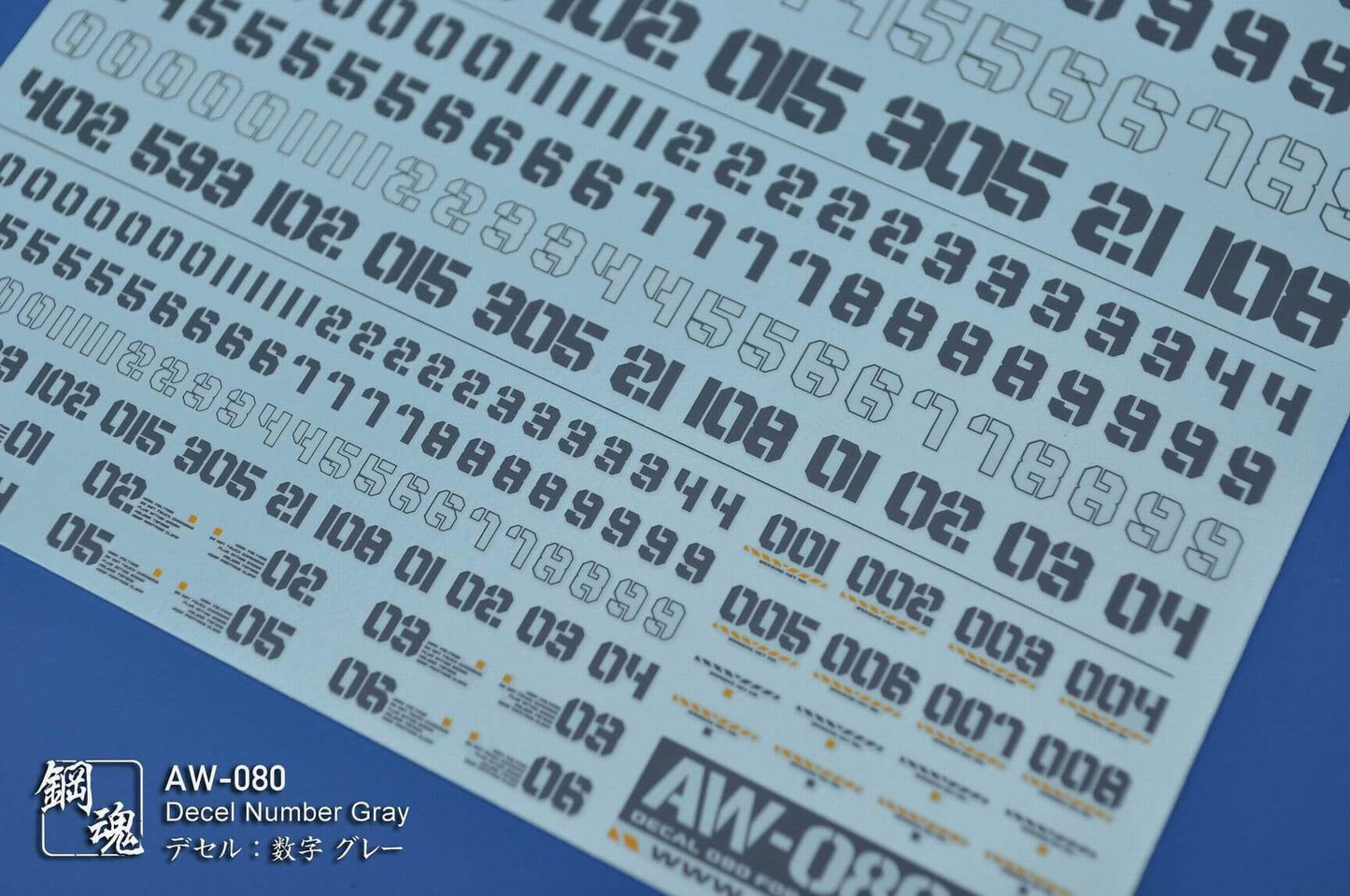 Decals für Zahlen (Grau)