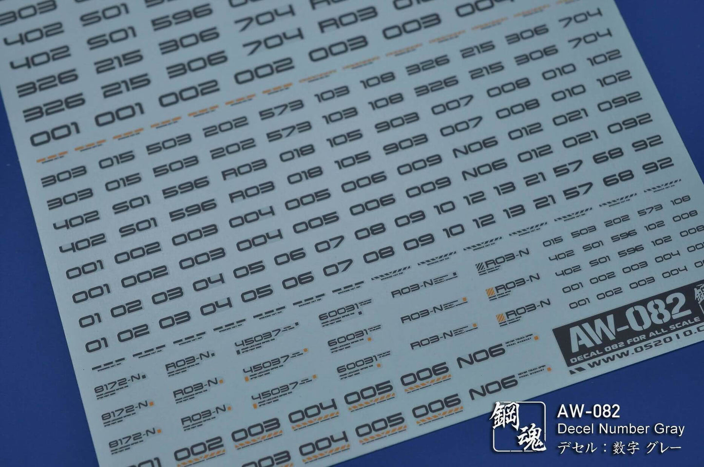 Decals für Dreistellige Zahl (Grau)