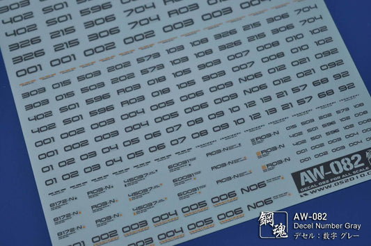 Decals für Dreistellige Zahl (Grau)