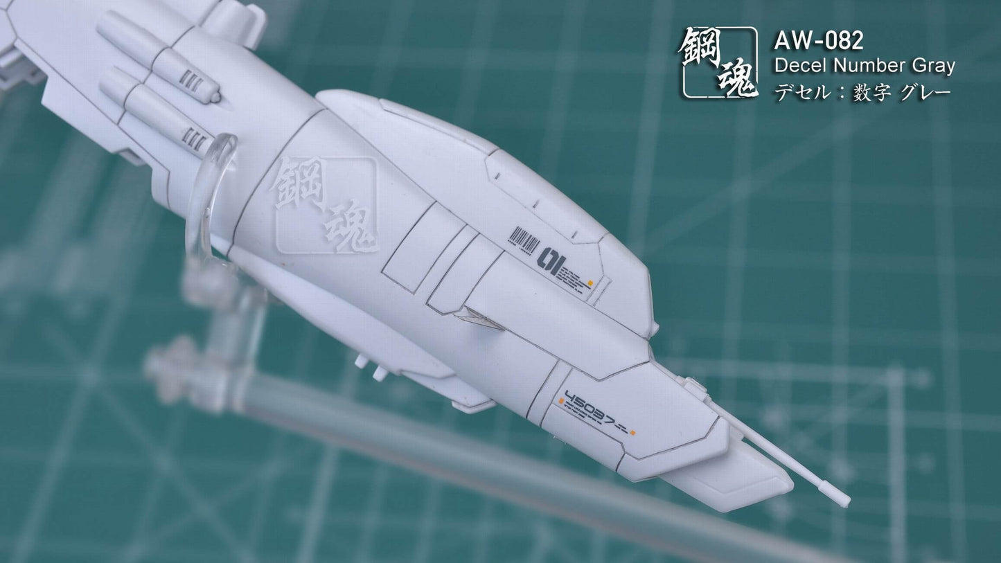 Decals für Dreistellige Zahl (Grau)