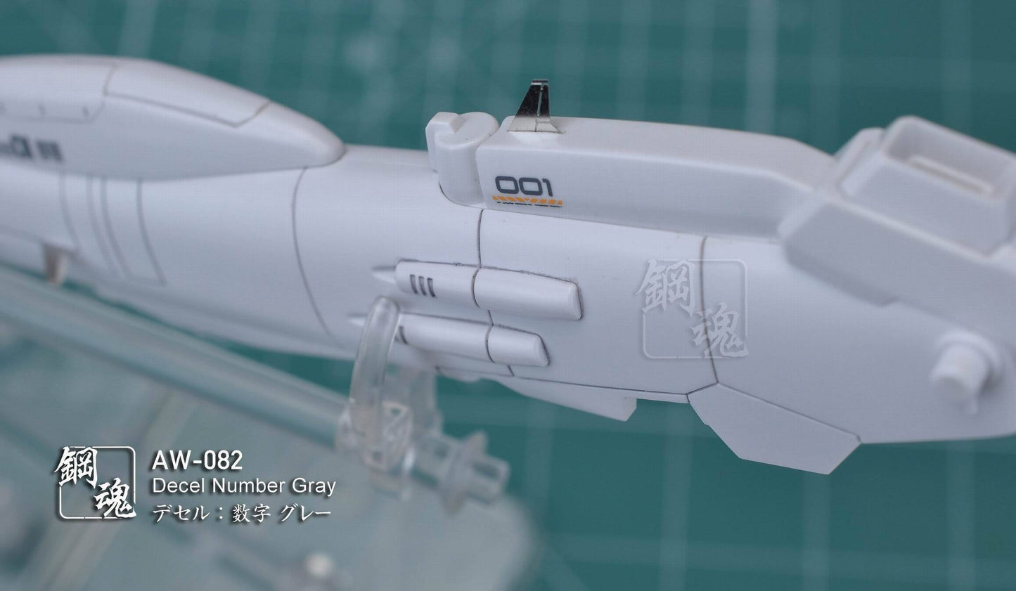 Decals für Dreistellige Zahl (Grau)