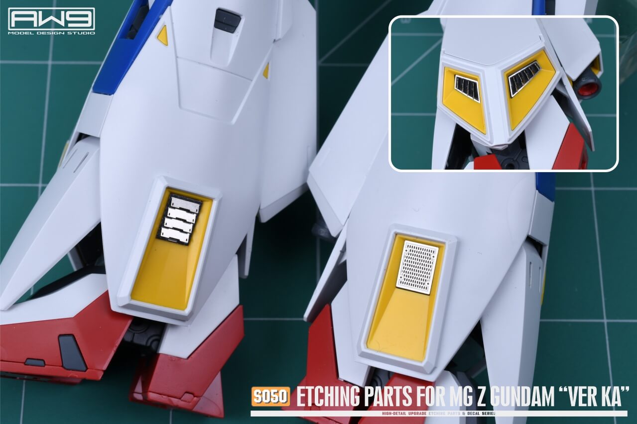 AW9 S50 photo-etched parts with decals for 1/100 MG MSZ-006 Zeta