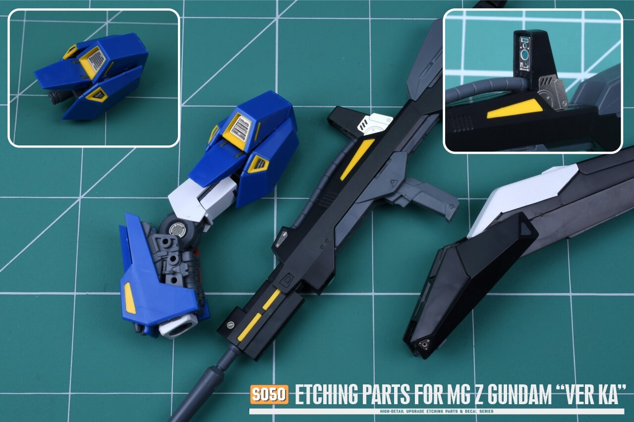 AW9 S50 photo-etched parts with decals for 1/100 MG MSZ-006 Zeta Gundam Ver. KA