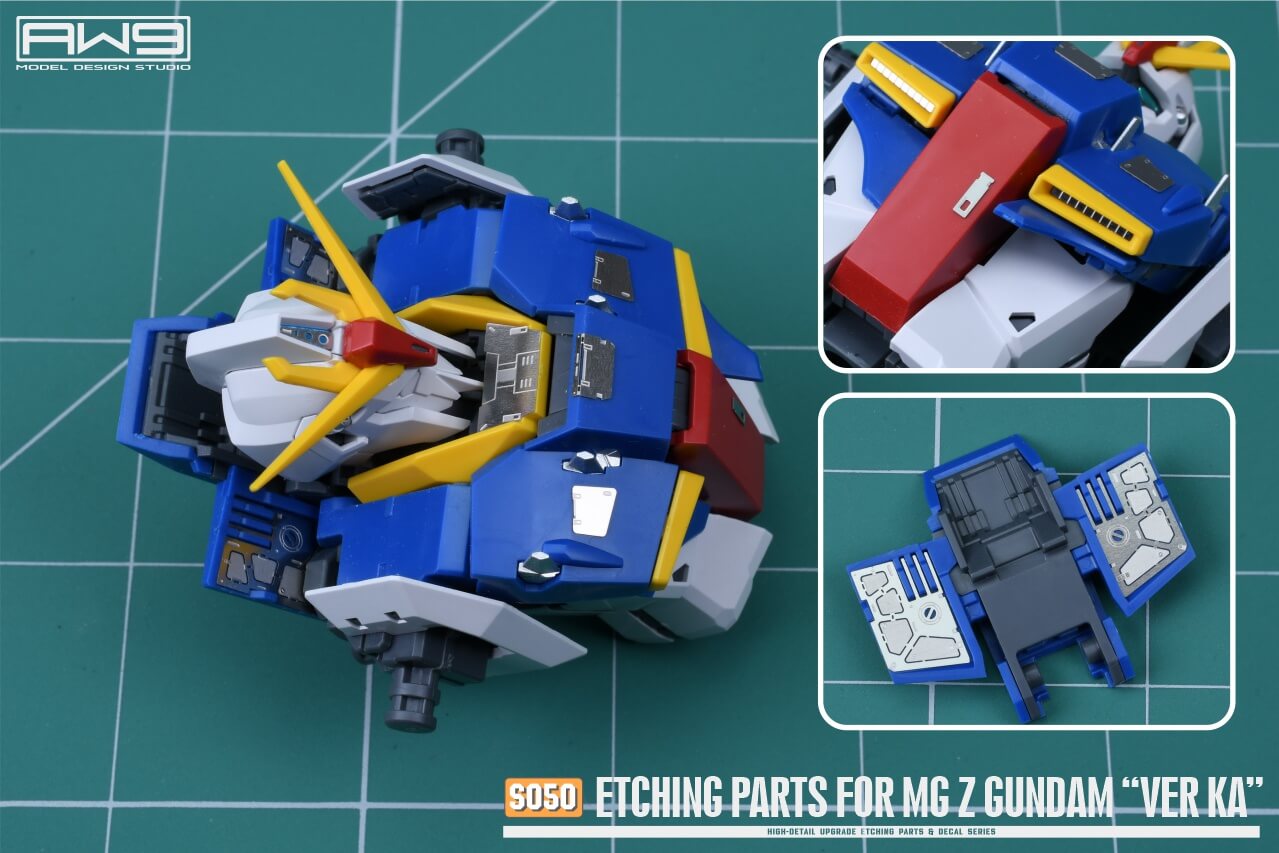 AW9 S50 photo-etched parts with decals for 1/100 MG MSZ-006 Zeta Gundam Ver. KA