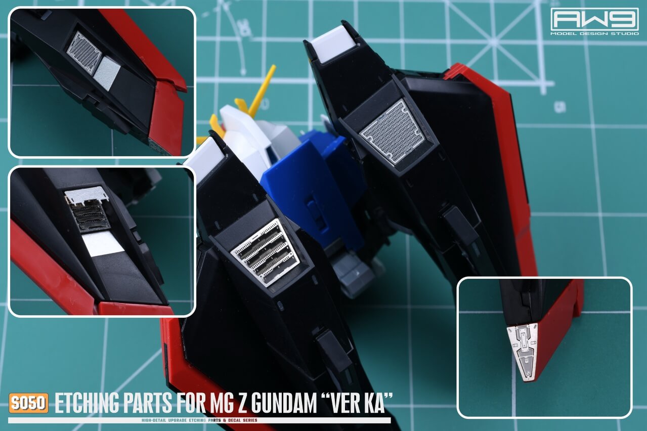 AW9 S50 photo-etched parts with decals for 1/100 MG MSZ-006 Zeta Gundam Ver. KA