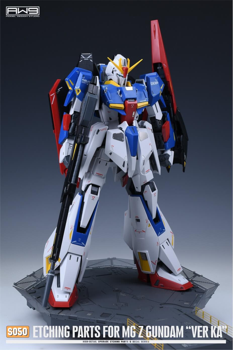AW9 S50 photo-etched parts with decals for 1/100 MG MSZ-006 Zeta Gundam Ver. KA