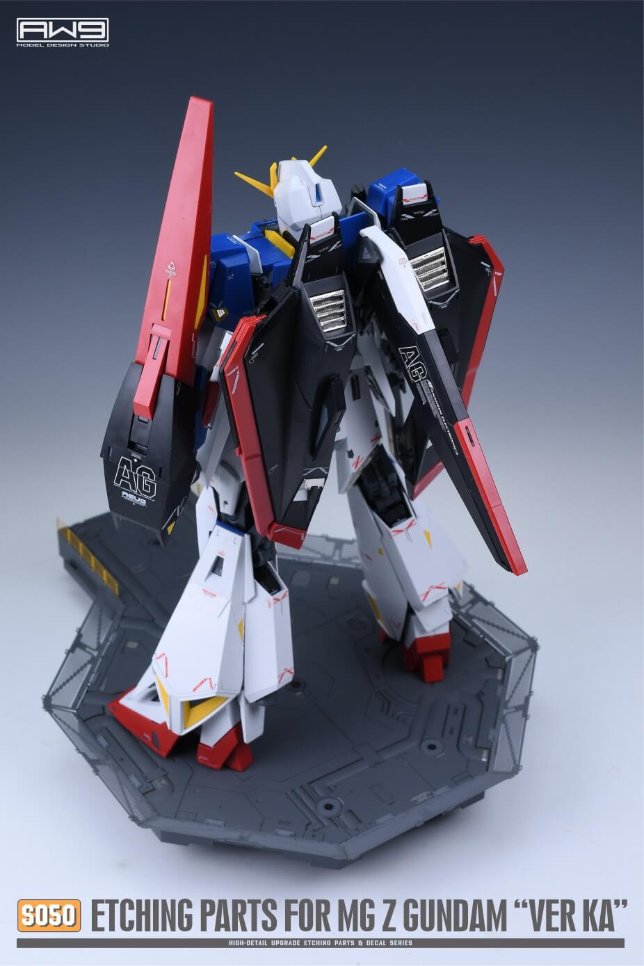 AW9 S50 photo-etched parts with decals for 1/100 MG MSZ-006 Zeta Gundam Ver. KA
