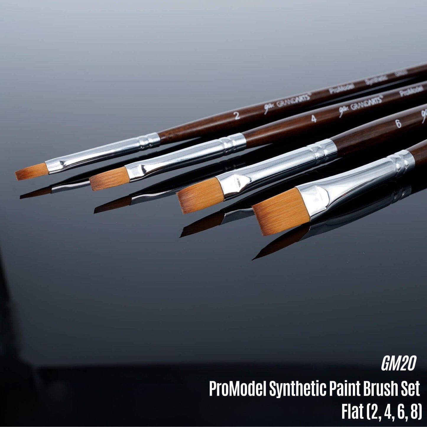 Madworks x Grandarts ProModel Synthetic Paint Brush Set - Flat (2, 4, 6, 8)