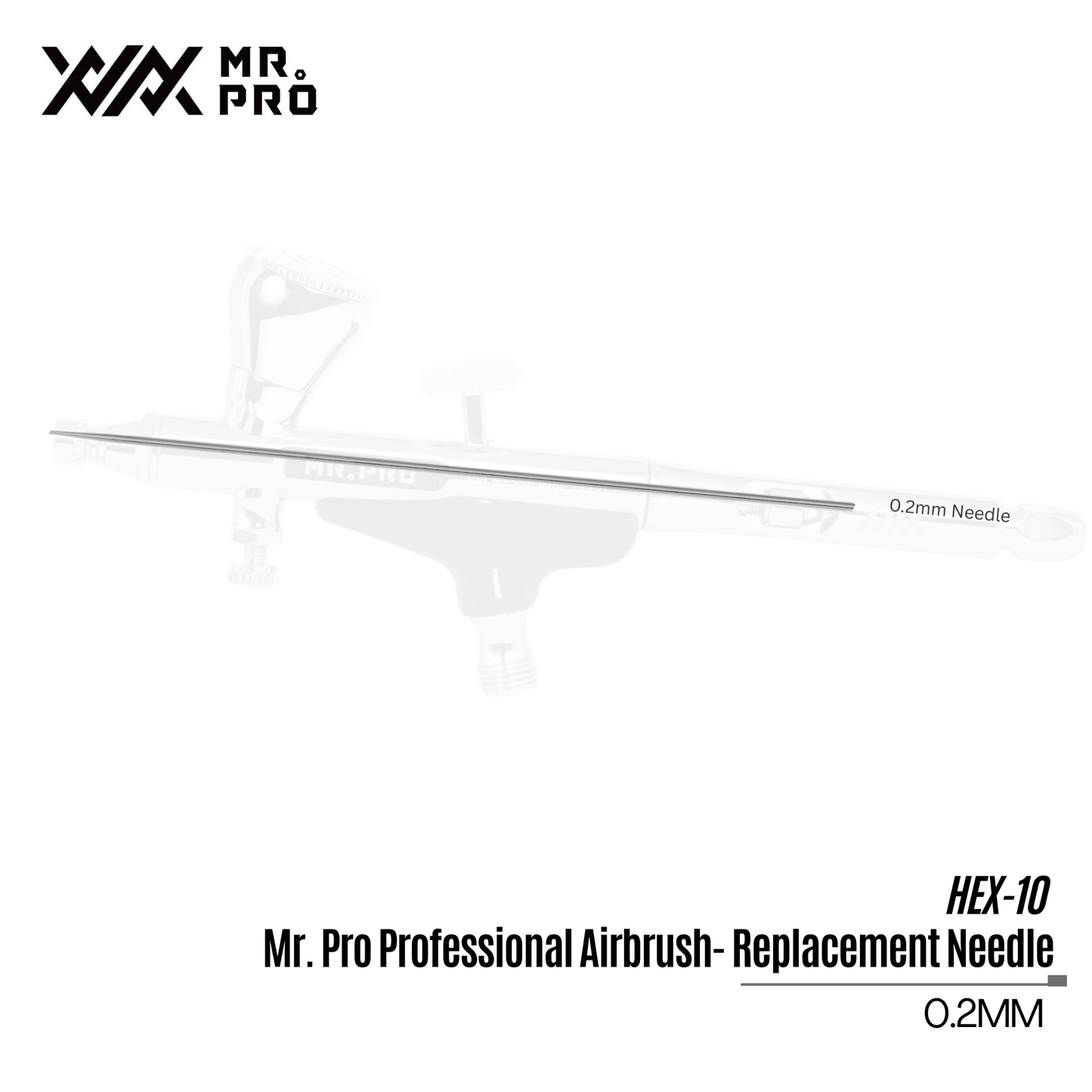 Aiguille de rechange pour aérographe professionnel HEX-02 Mr. Pro 0,2