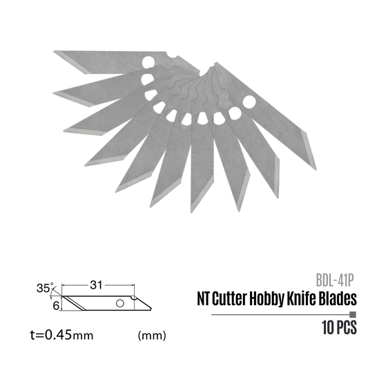 NT Cutter Hobby Knife Blades (35°) - 10 pcs