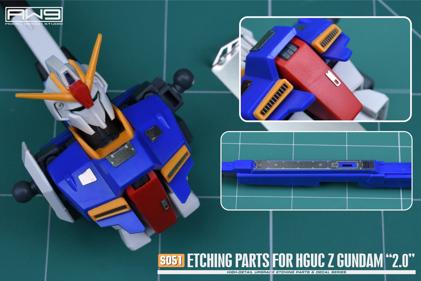 AW9 S51 photo-etched parts with decals for 1/144 HGUC MSZ-006 Zeta Gundam 2.0