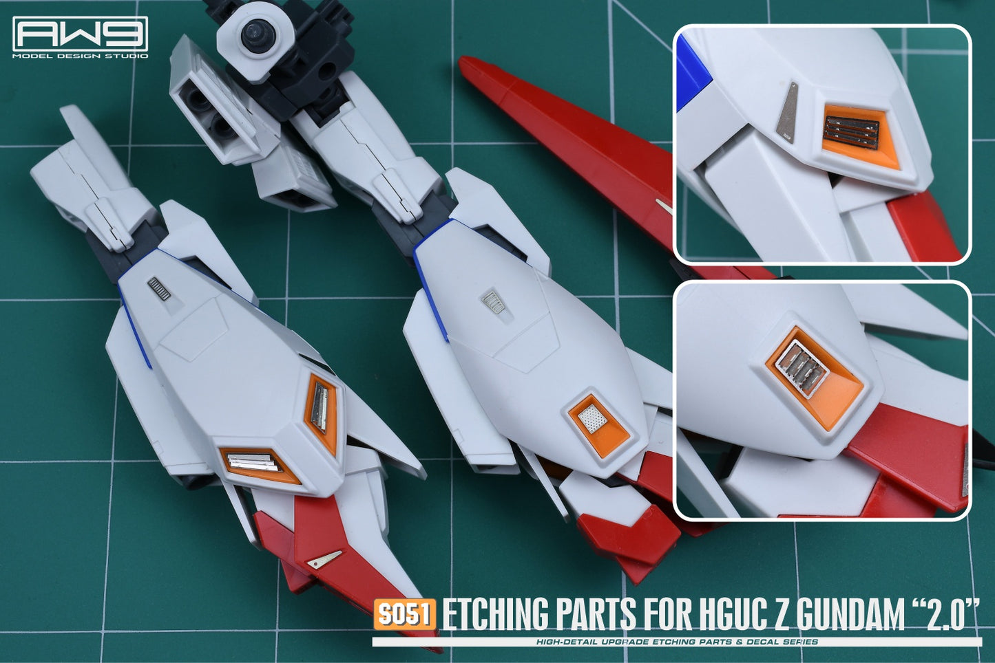 AW9 S51 photo-etched parts with decals for 1/144 HGUC MSZ-006 Zeta Gundam 2.0