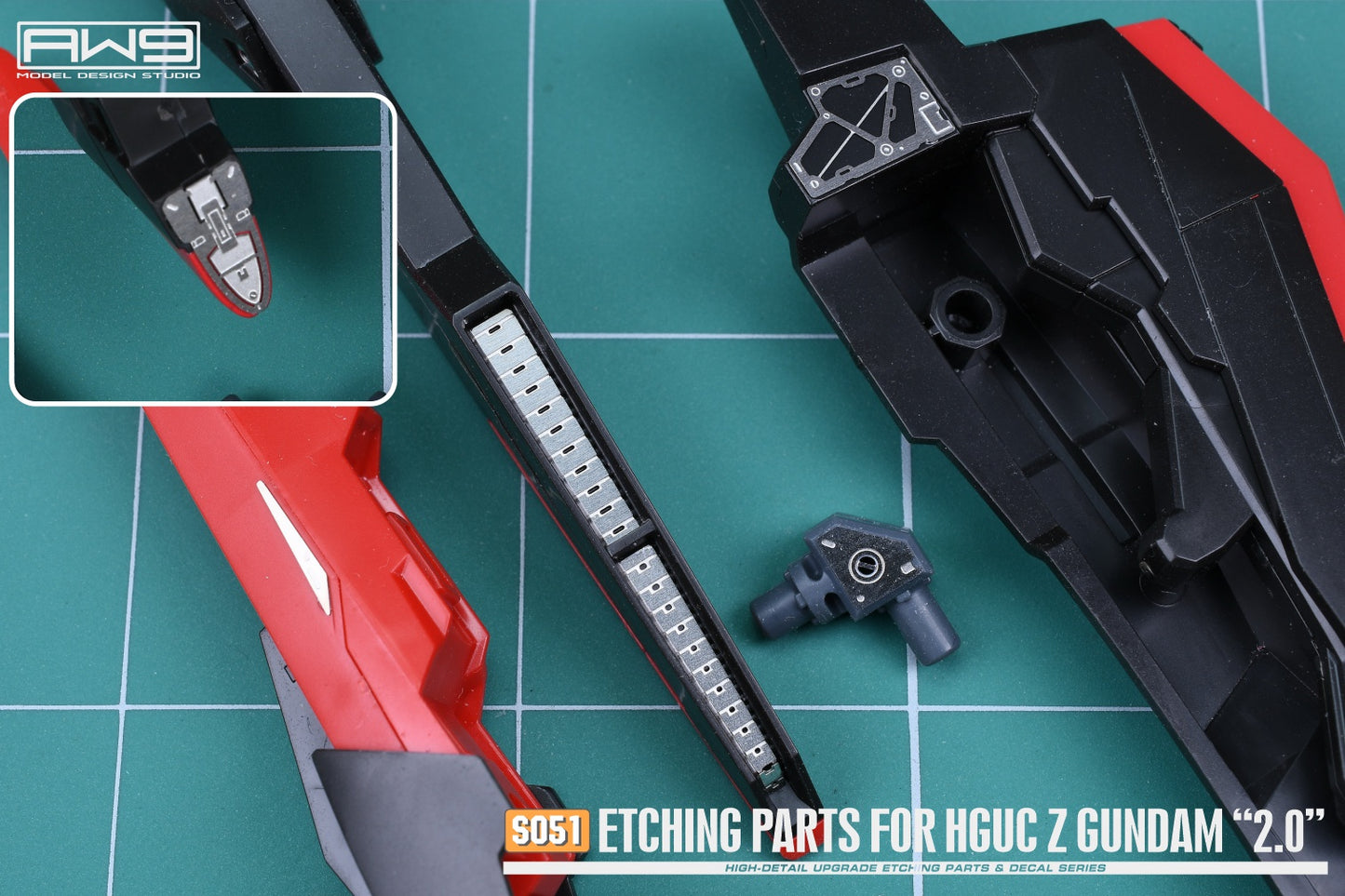 AW9 S51 photo-etched parts with decals for 1/144 HGUC MSZ-006 Zeta Gundam 2.0