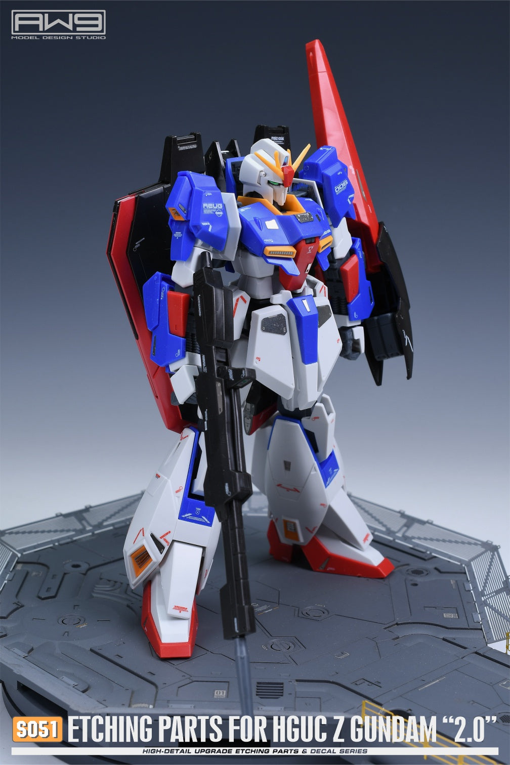 AW9 S51 photo-etched parts with decals for 1/144 HGUC MSZ-006 Zeta Gundam 2.0
