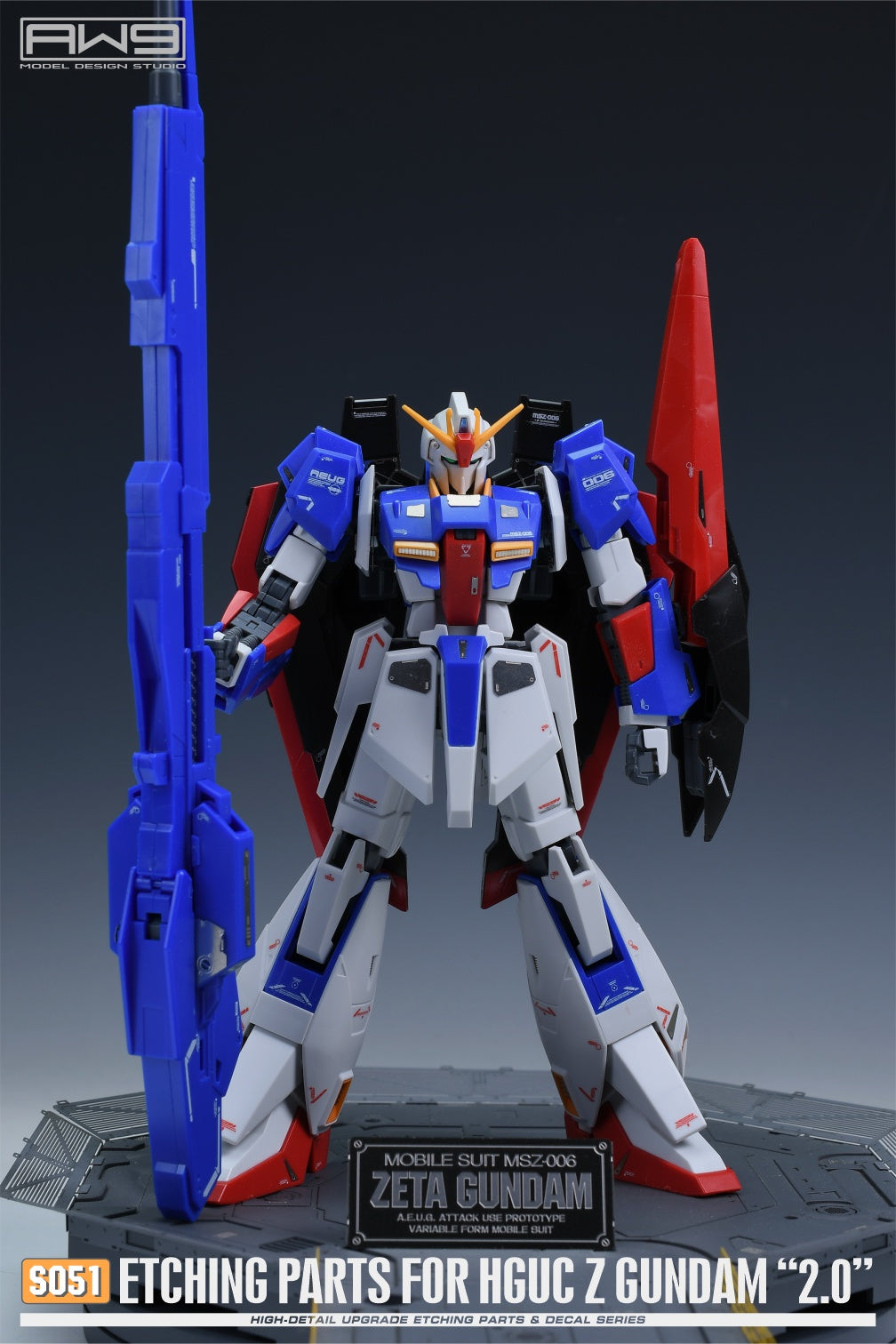 AW9 S51 photo-etched parts with decals for 1/144 HGUC MSZ-006 Zeta Gundam 2.0