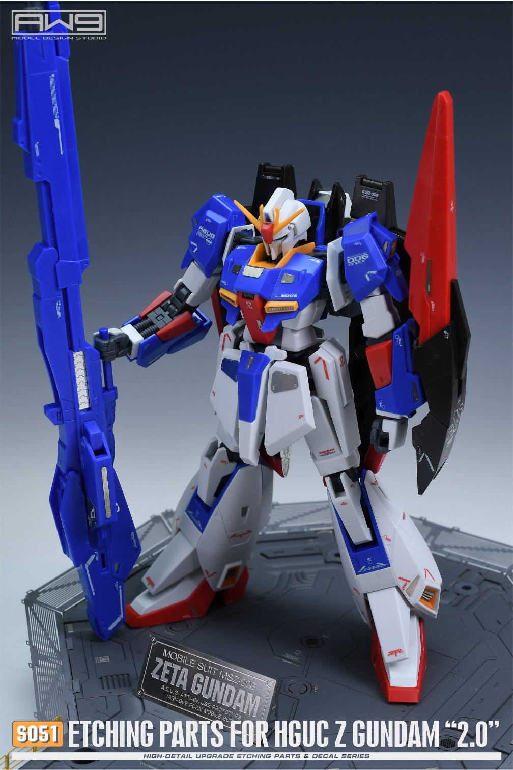 AW9 S51 photo-etched parts with decals for 1/144 HGUC MSZ-006 Zeta Gundam 2.0