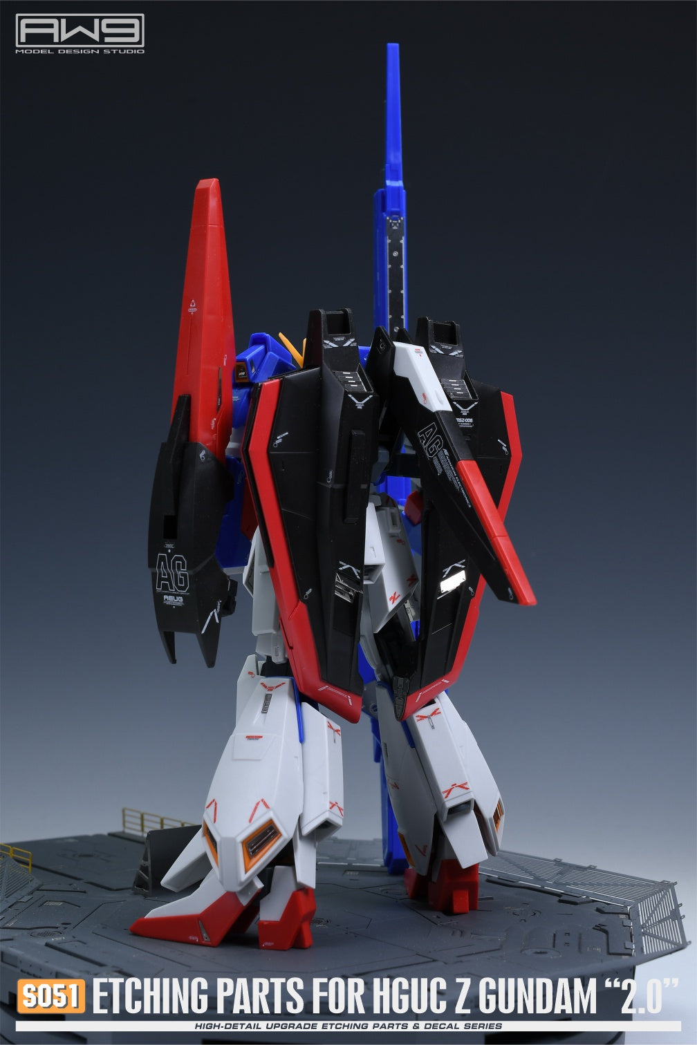 AW9 S51 photo-etched parts with decals for 1/144 HGUC MSZ-006 Zeta Gundam 2.0