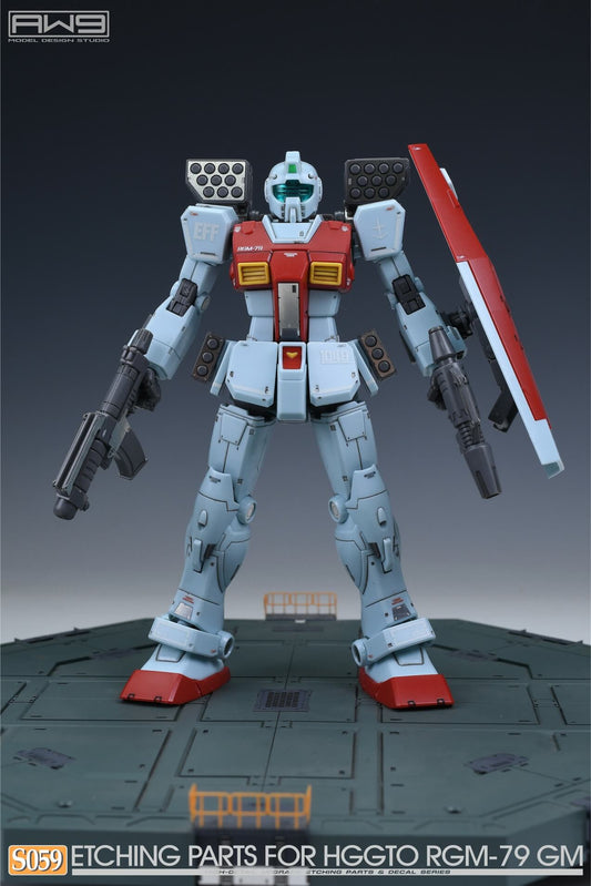 AW9 S59 Ätzteile mit Decals für 1/144 HG RGM-79 GM (Shoulder Cannon/Missle Pod)