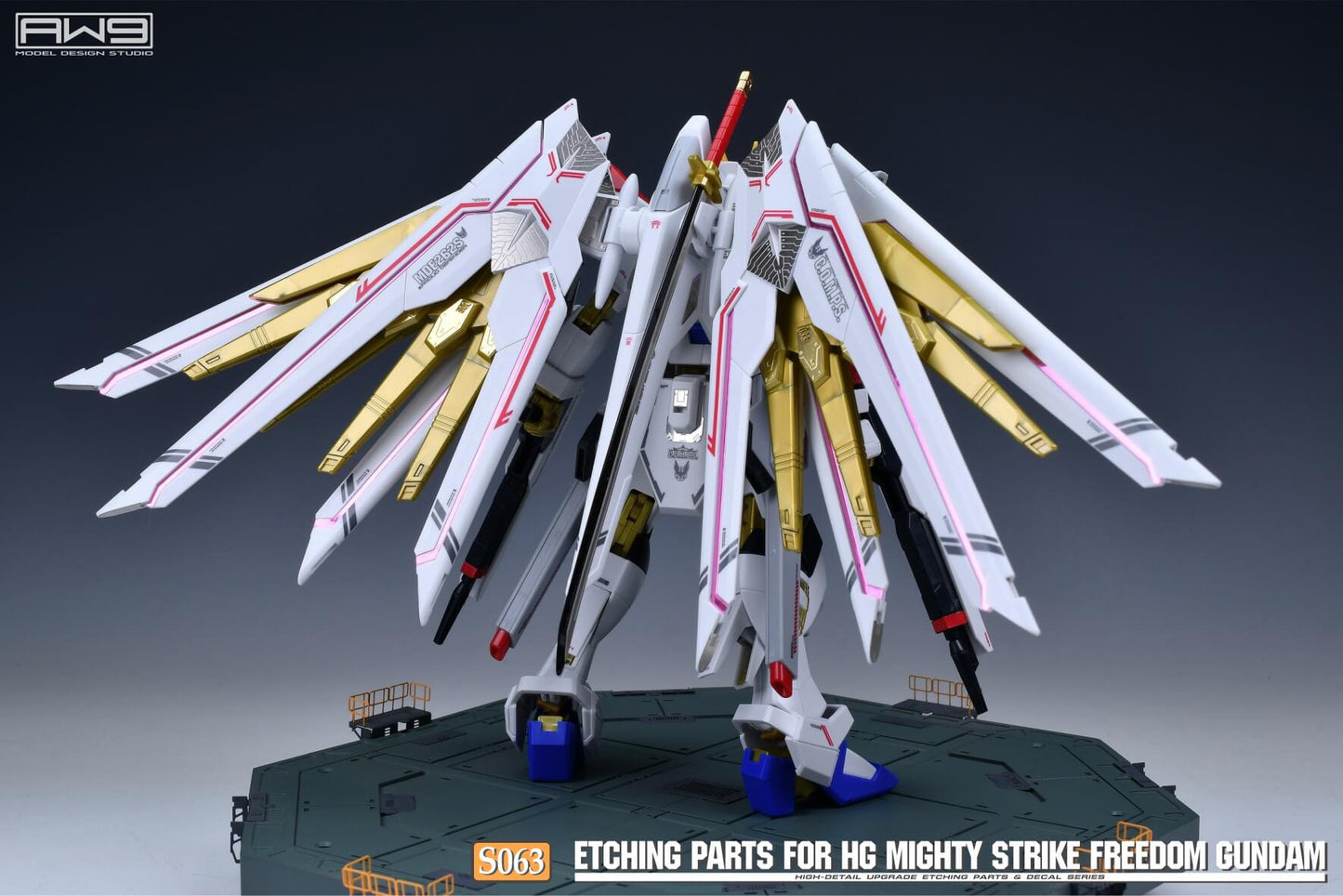AW9 S63/S63G Ätzteile mit Decals für 1/144 HG Mighty Strike Freedom Gundam