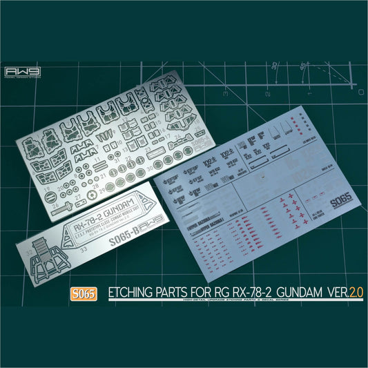 AW9 S65 Etching Parts with Decals for RG RX-78-2 Gundam Ver. 2.0 