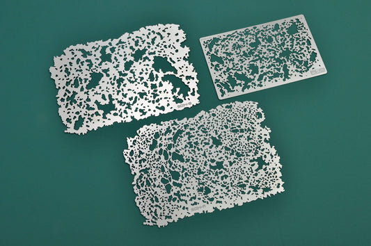 Pochoirs aérographe AW9 pour effets camouflage (lot de 3)