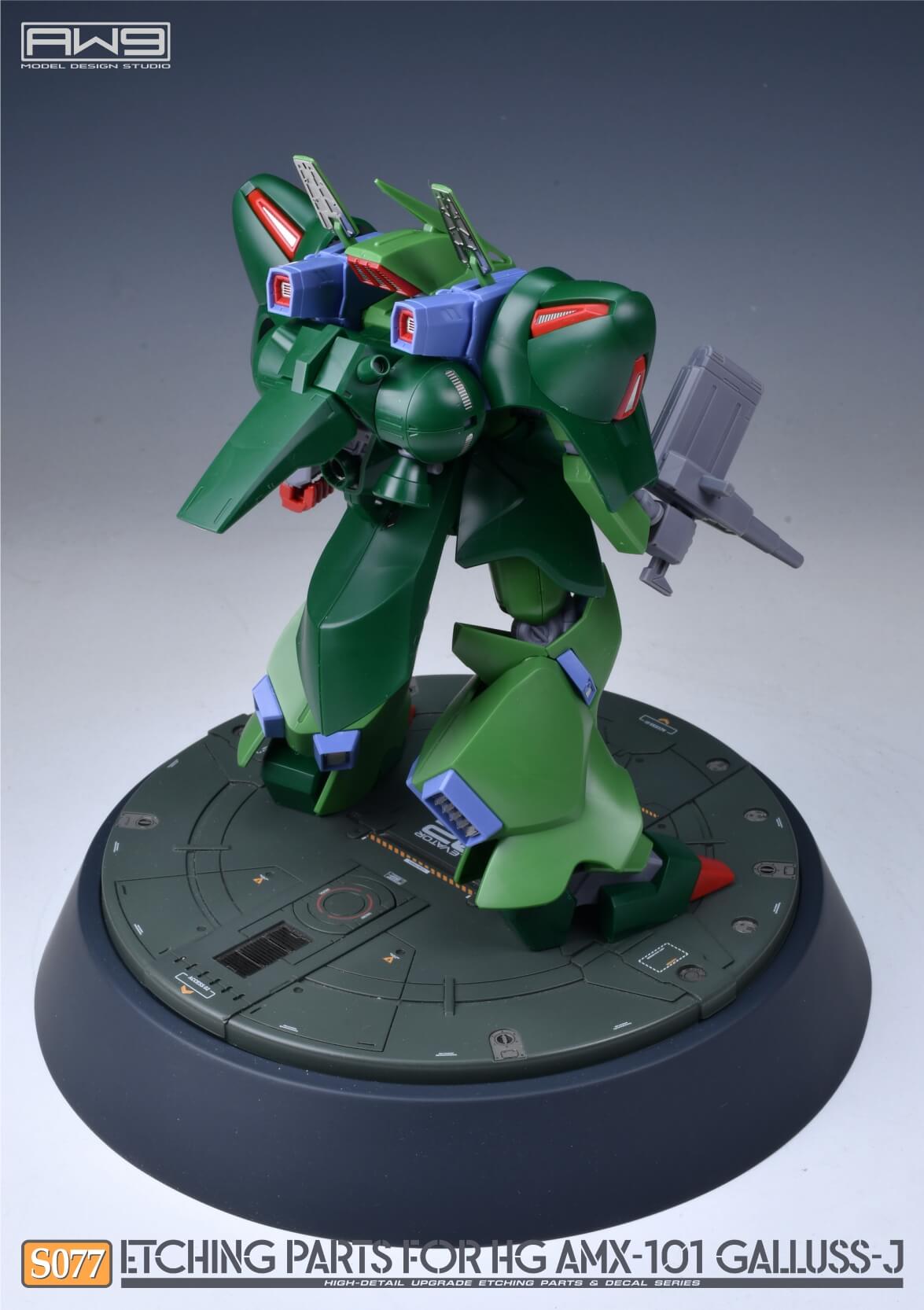 Pièces photo-découpées AW9 S77 avec décalcomanies pour maquette HG AMX-101 Gailuss-J au 1/144