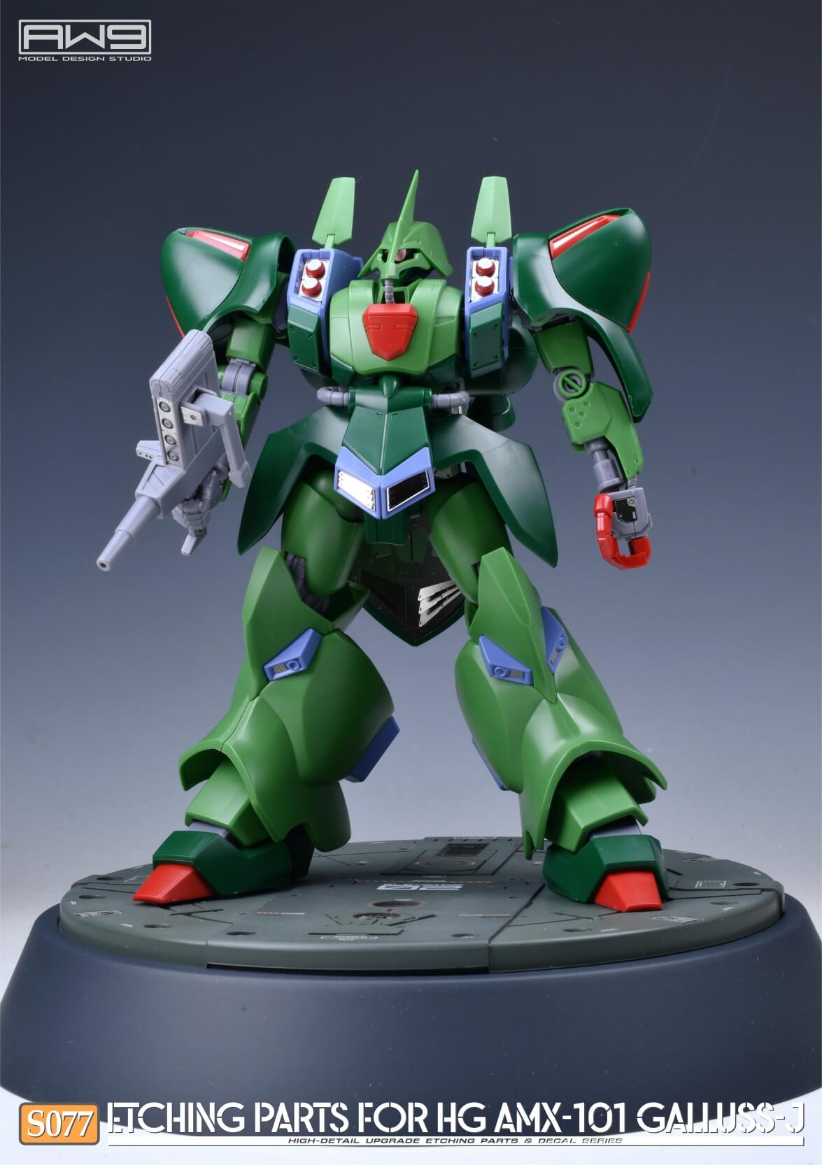 Pièces photo-découpées AW9 S77 avec décalcomanies pour maquette HG AMX-101 Gailuss-J au 1/144