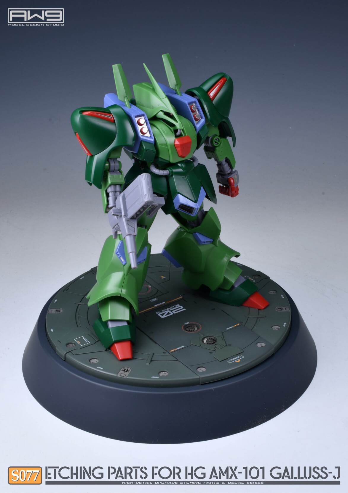 Pièces photo-découpées AW9 S77 avec décalcomanies pour maquette HG AMX-101 Gailuss-J au 1/144