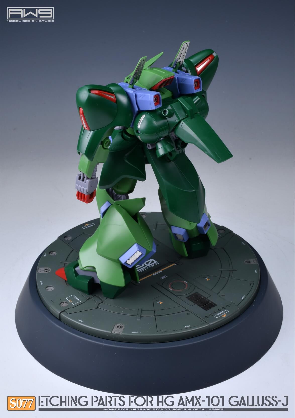 Pièces photo-découpées AW9 S77 avec décalcomanies pour maquette HG AMX-101 Gailuss-J au 1/144