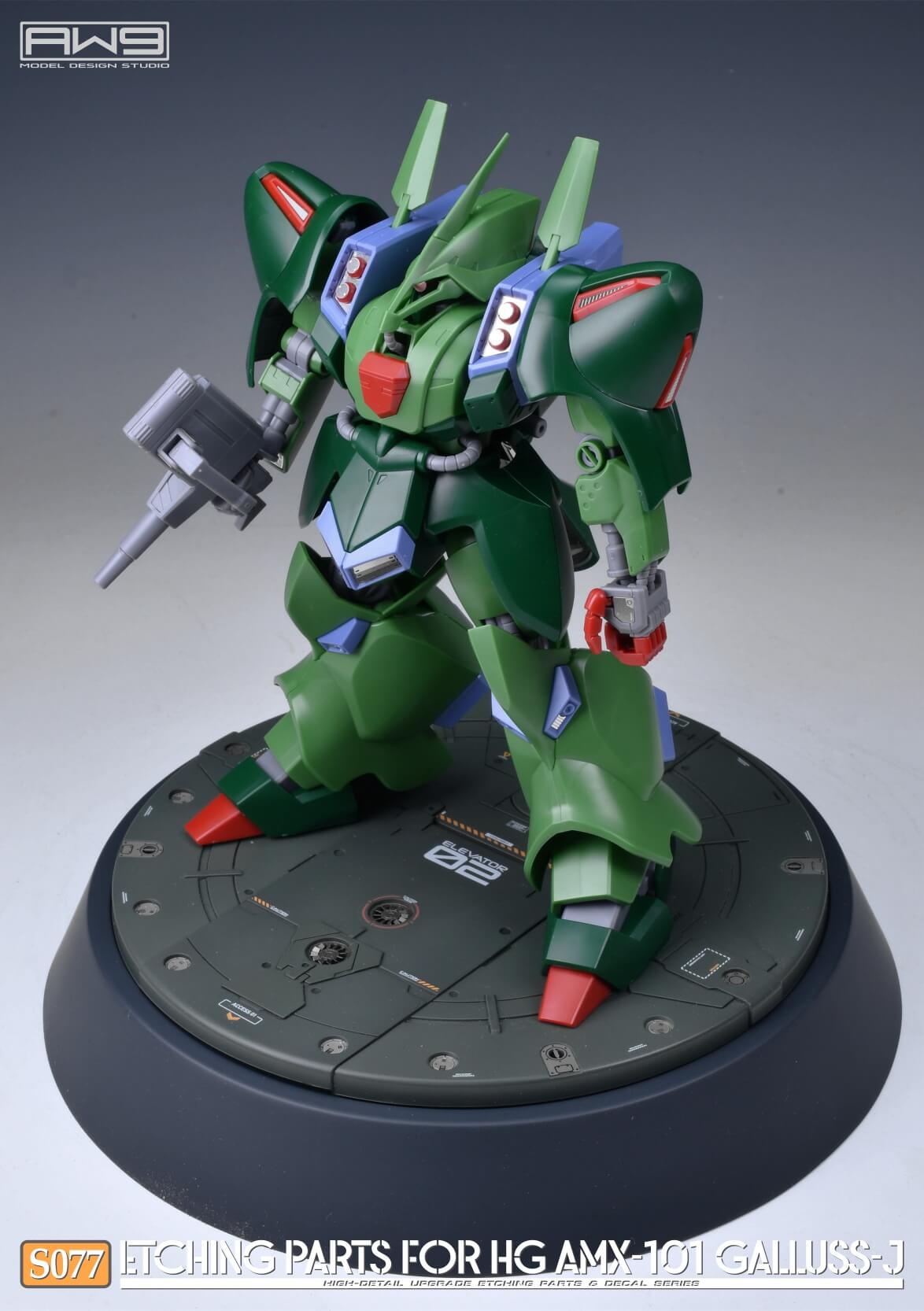 Pièces photo-découpées AW9 S77 avec décalcomanies pour maquette HG AMX-101 Gailuss-J au 1/144