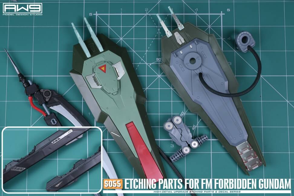 AW9 S55 Ätzteile mit Decals für 1/100 FM Forbidden Gundam