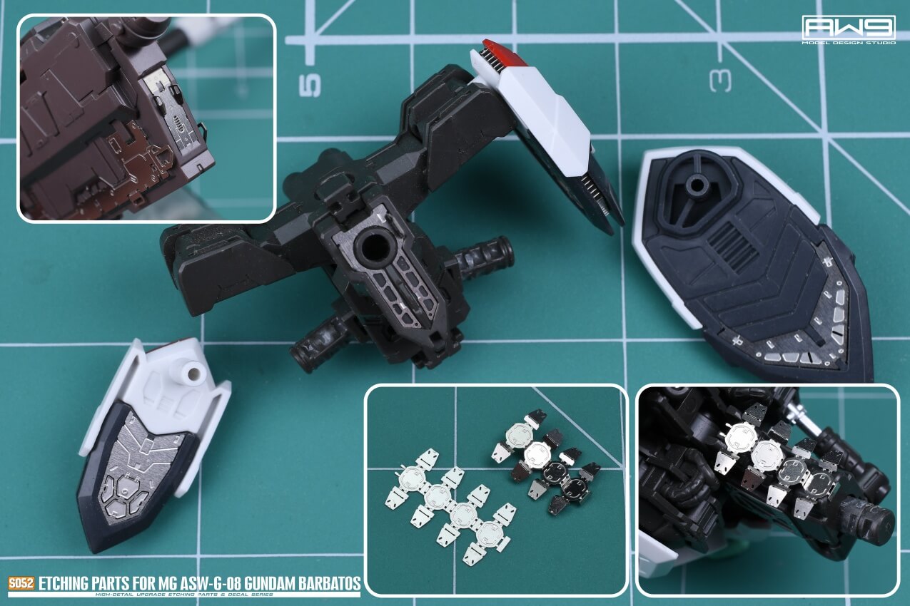 AW9 S52 Ätzteile mit Decals für 1/100 MG ASW-G-08 Gundam Barbatos